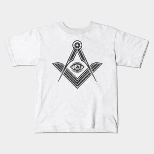 Illuminati logo concept. Freemasonry, Illuminati conspiracy logo template. Kids T-Shirt